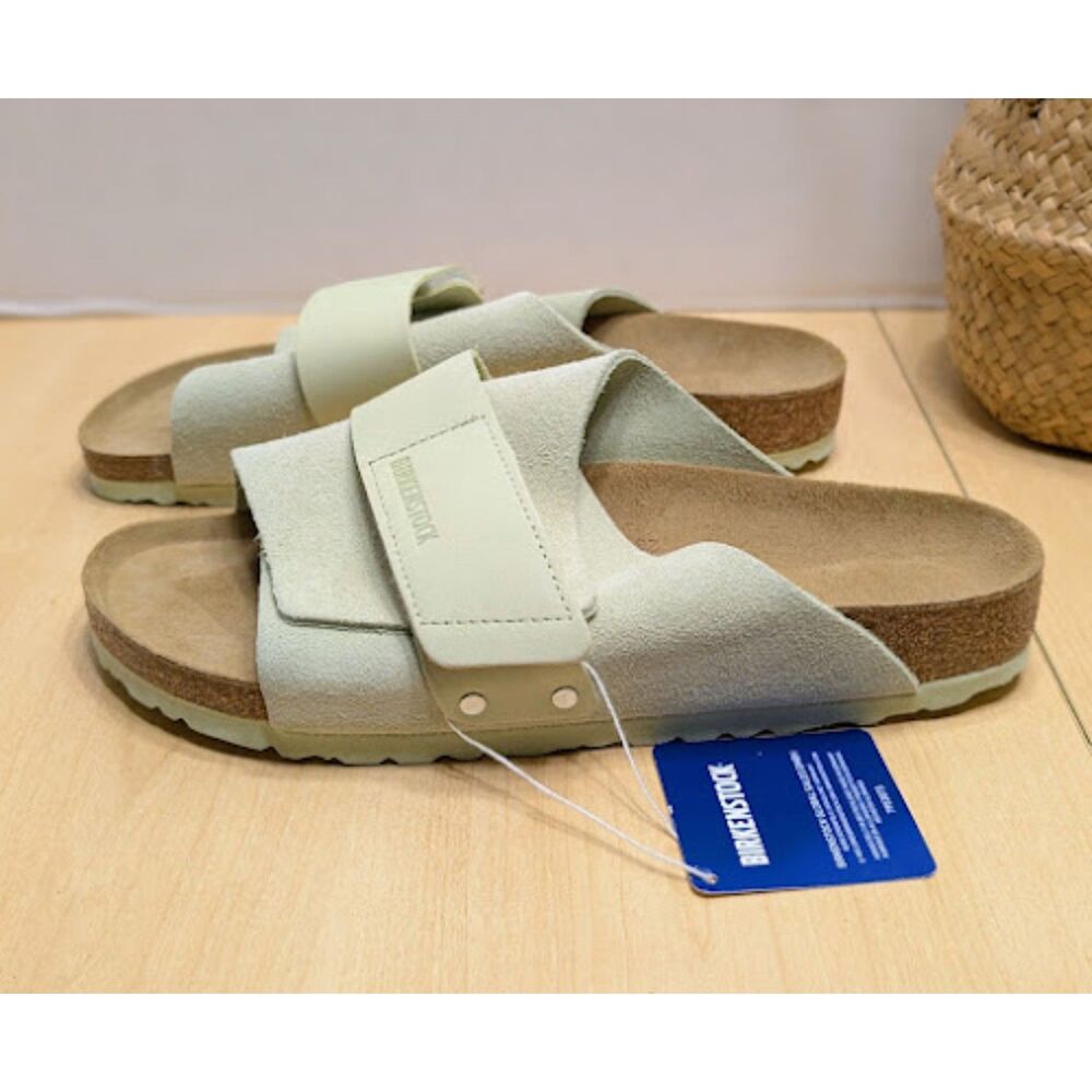 Birkenstock Kyoto Green Suede & Leather Slide Sandals Women's 10 EU 41 NWT - Picture 2 of 13
